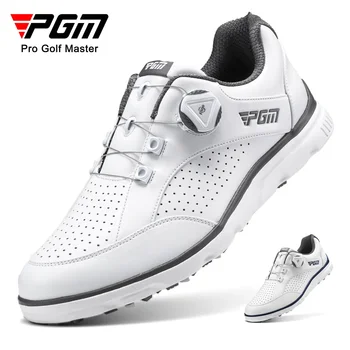 Мужские туфли для гольфа PGM, шнурки с ручками, водонепроницаемые кроссовки с защитой от бокового скольжения, мужская спортивная обувь XZ245