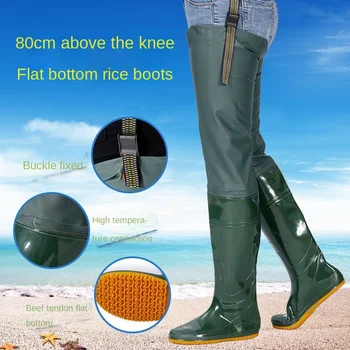 Износостойкие сельскохозяйственные водонепроницаемые ботинки на мягкой подошве с пряжкой выше колена, обувь для сельскохозяйственных угодий, непромокаемые ботинки, водонепроницаемая обувь