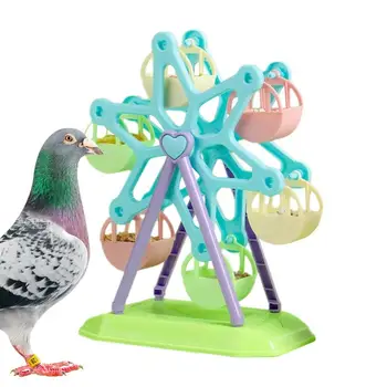 Кормушка для птиц в стиле колеса обозрения, игрушка для птиц, вращающийся насест, Колесо для кормления, игрушка для птиц, интерактивная игрушка для дрессировки попугаев, реквизит
