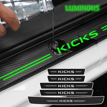 Светящийся Защитный порог автомобиля, Защита заднего бампера багажника, Наклейка для Nissan Kicks с логотипом Maxima Micra Murano Navara NV200