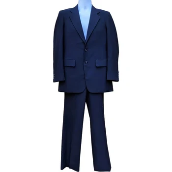 STEVDITG Темно-синие Мужские костюмы С Однобортным лацканом на двух пуговицах, Элегантный Полный комплект Из 2 предметов, куртка и Брюки Ropa Hombre Tailor